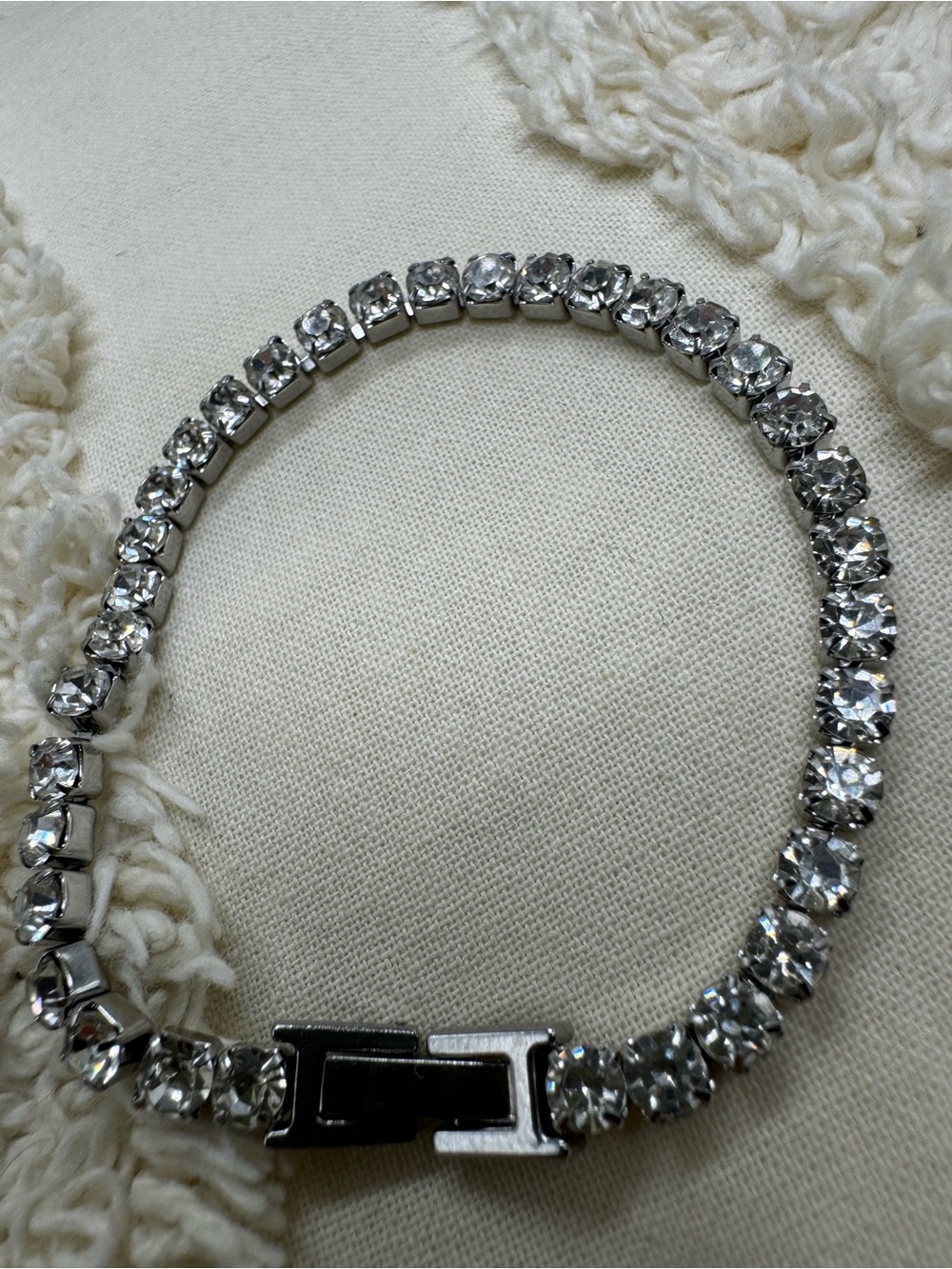 Sparkling Stainless Steel Tennis Bracelet